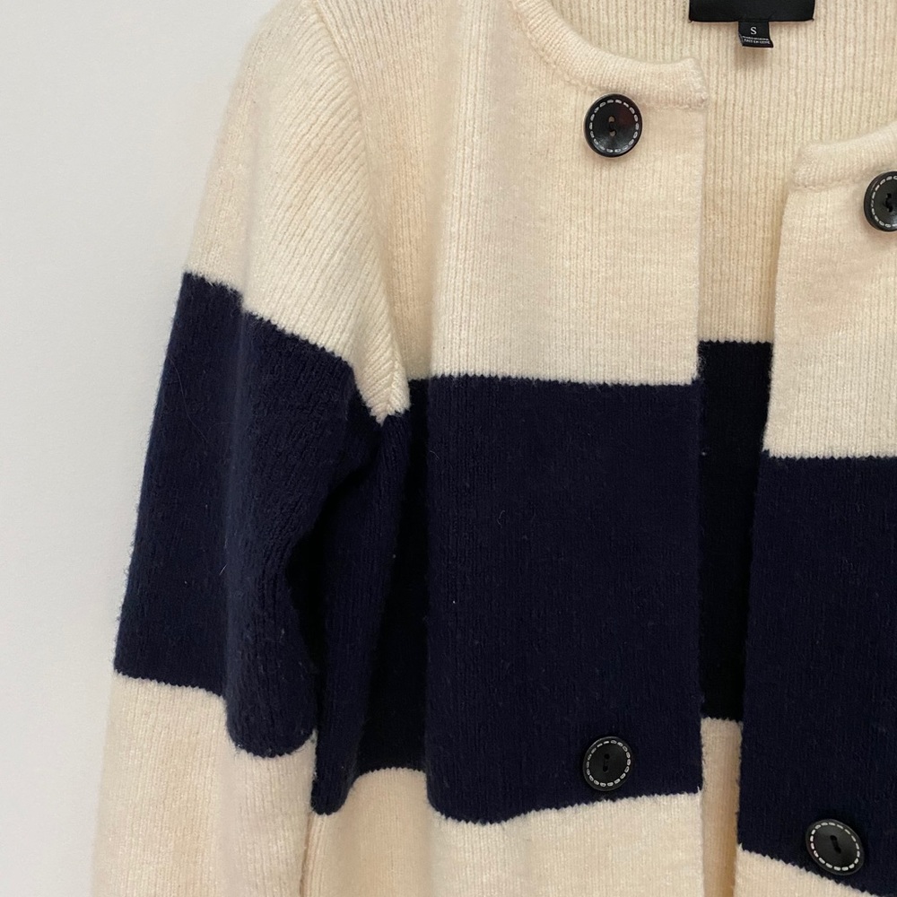 La Fee Vert Colorblock Wool Cardigan - Picture 3 of 6